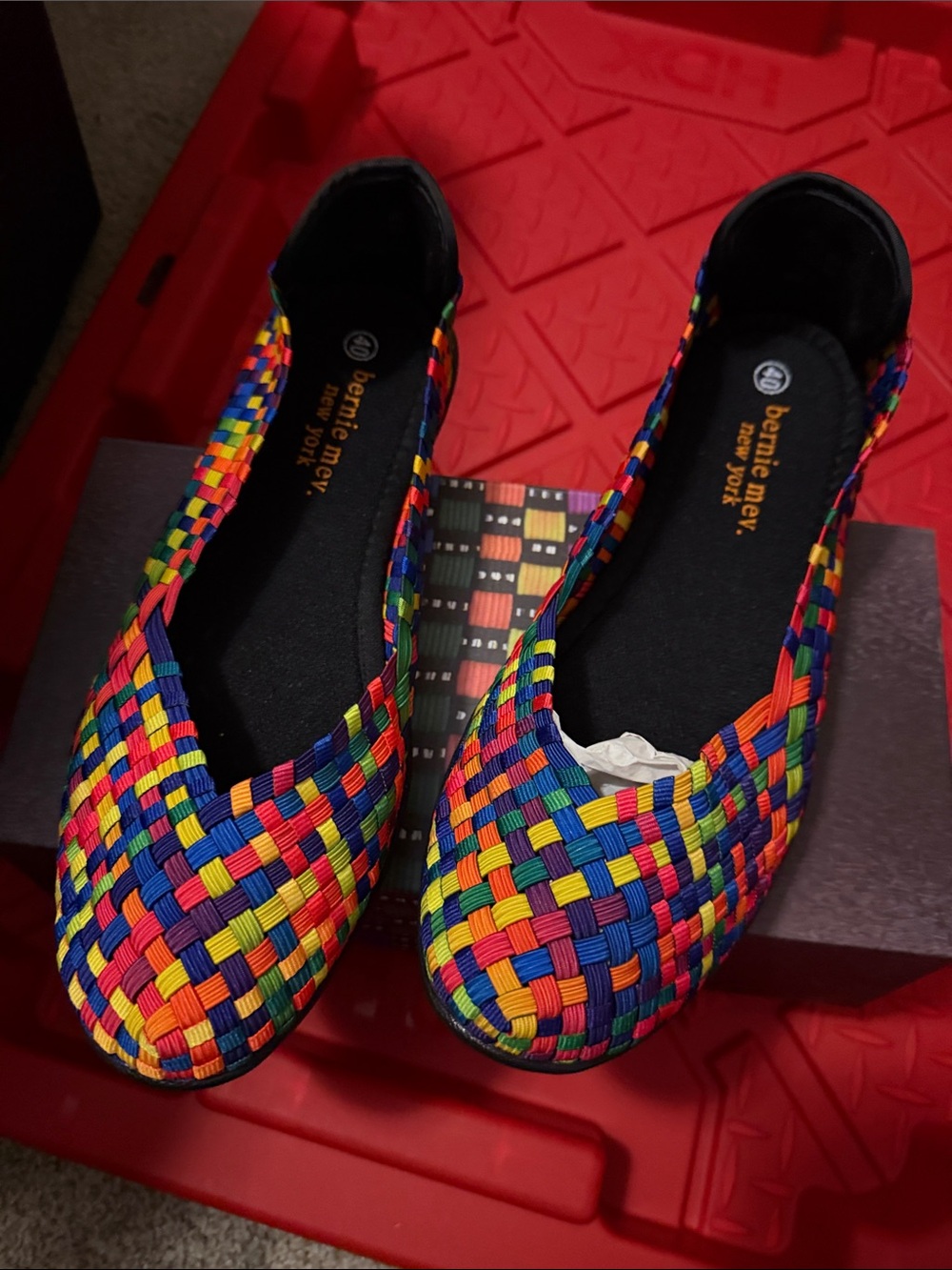 bernie mev. Catwalk Rainbow Woven Slip-On Ballet Flats